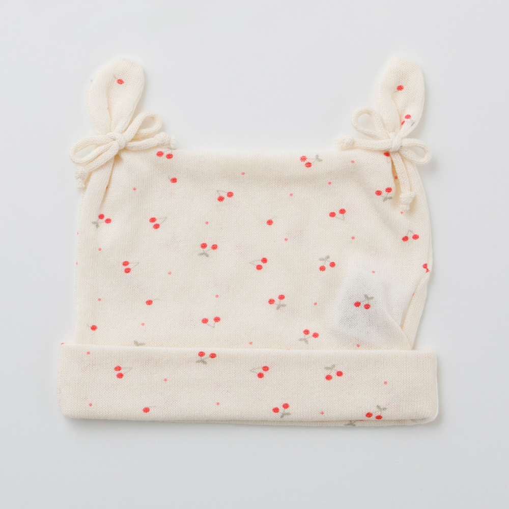 ikujikobo（育児工房）オーガニック吊天竺 帽子 さくらんぼ