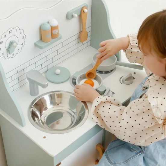 Polar B (ポーラービー)おままごとキッチン【ボックス入り】/知育玩具 木製 ままごとセット 北欧
