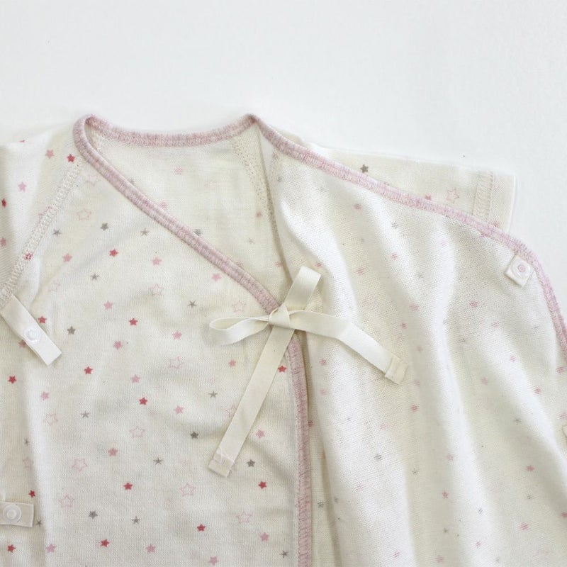 ikujikobo（育児工房）オーガニック吊天竺 中肌着 金平糖 ピンク （50-70cm）