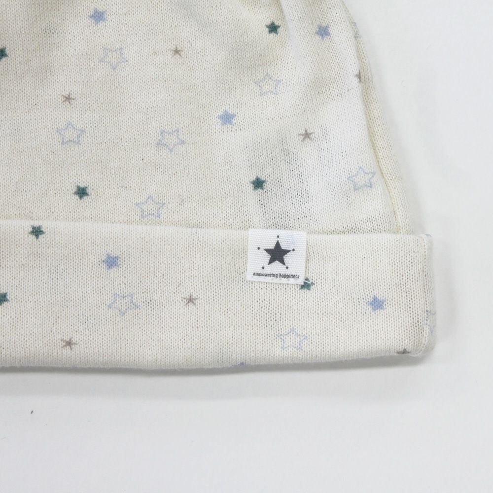 ikujikobo（育児工房）オーガニック吊天竺 帽子 金平糖 ブルー（40-42cm）