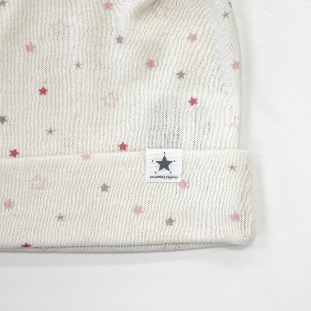 ikujikobo（育児工房）オーガニック吊天竺 帽子 金平糖 ピンク（40-42cm）