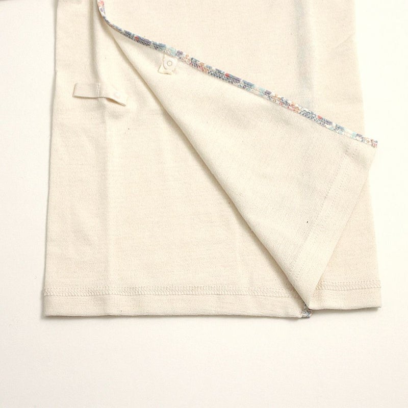 ikujikobo（育児工房）オーガニック吊天竺 中肌着 リバティ アイボリー（50-70cm）