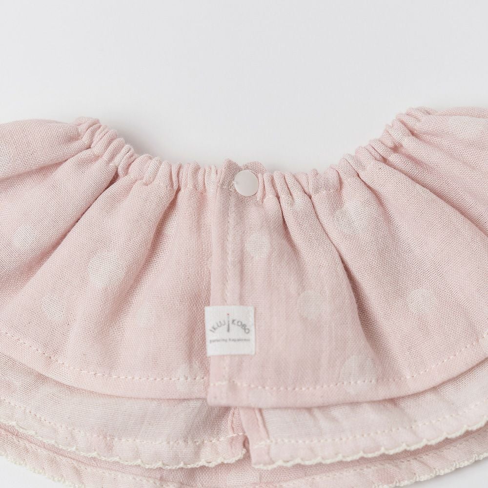 ikujikobo（育児工房）オーガニック二重織ガーゼ 水玉 まあるスタイ＆ブルマ ピンク（70-80cm）