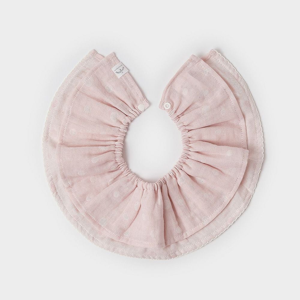 ikujikobo（育児工房）オーガニック二重織ガーゼ 水玉 まあるスタイ＆ブルマ ピンク（70-80cm）