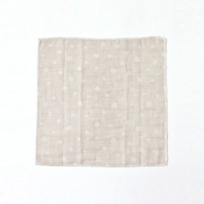 ikujikobo（育児工房）オーガニック二重織ガーゼ 水玉 ハンカチ グレー