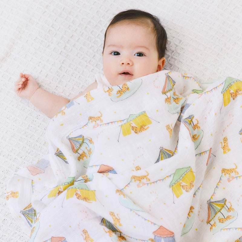 aden+anais（エイデンアンドアネイ）【日本正規品】モスリンコットン おくるみ 3枚セット year of the tiger 3-pack classic swaddles【数量限定！2022年の干支のトラ柄】 【ボックス入り】