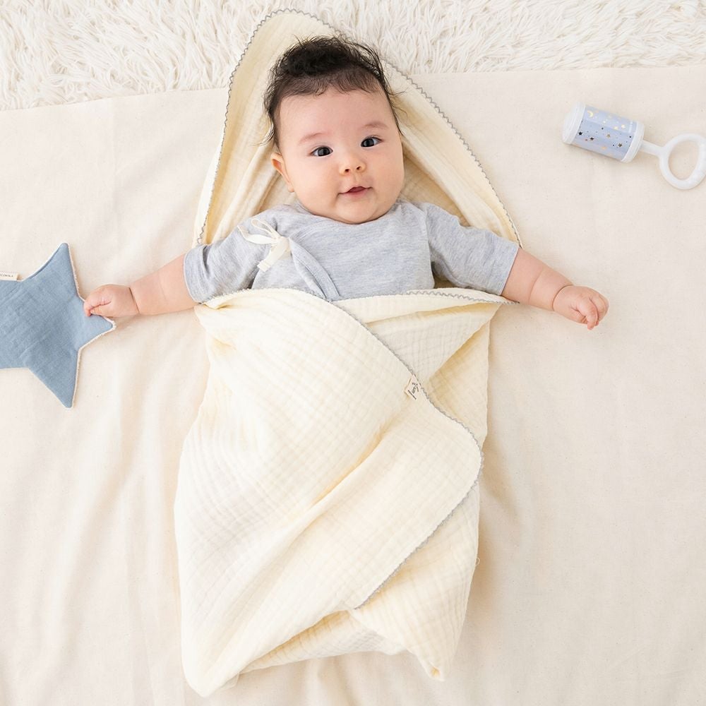 FRENCH Aming（フレンチアミング） 4重ガーゼおくるみ ピコレース