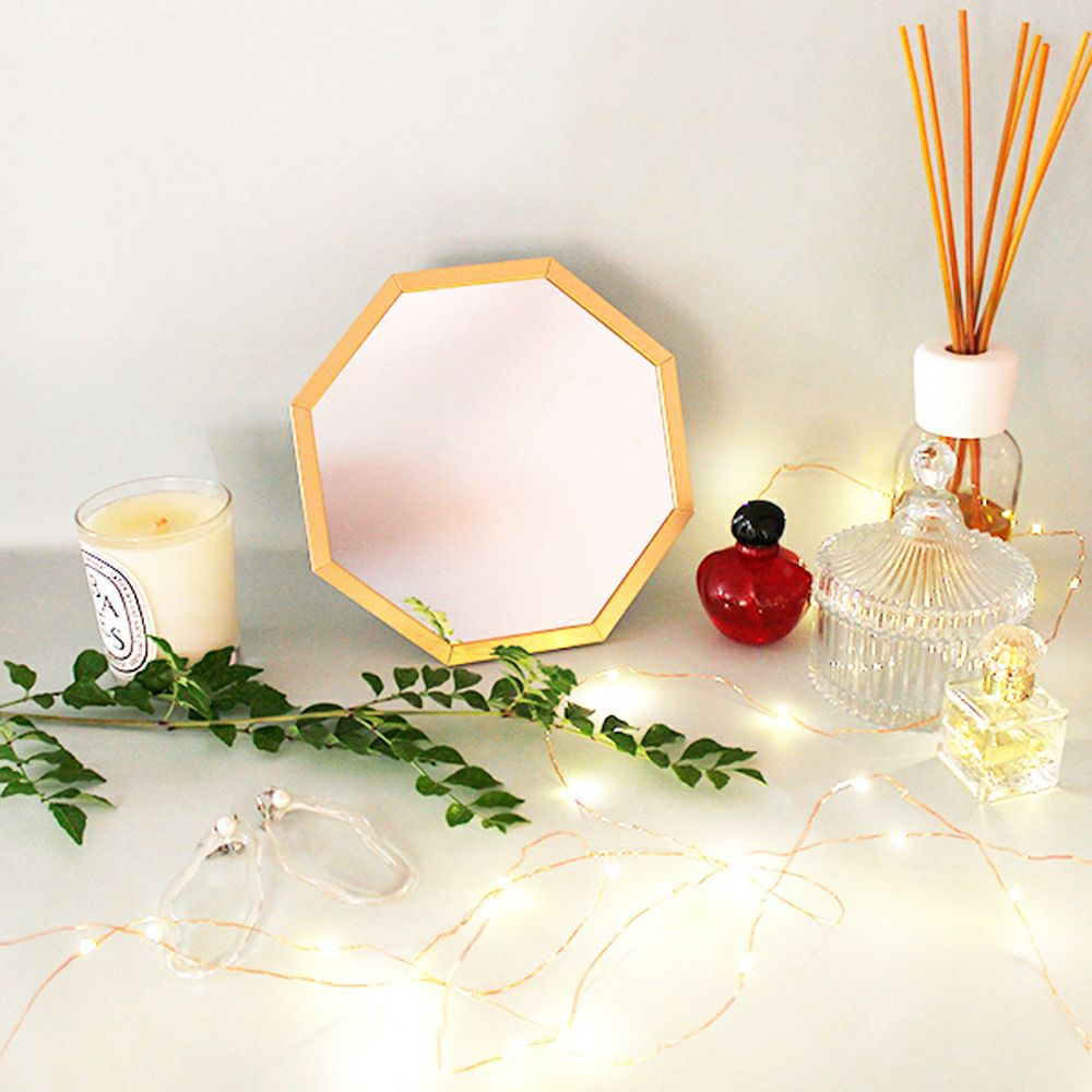 オクタム 八角形 スタンド/ウォールミラー ゴールド | Amingオンライン