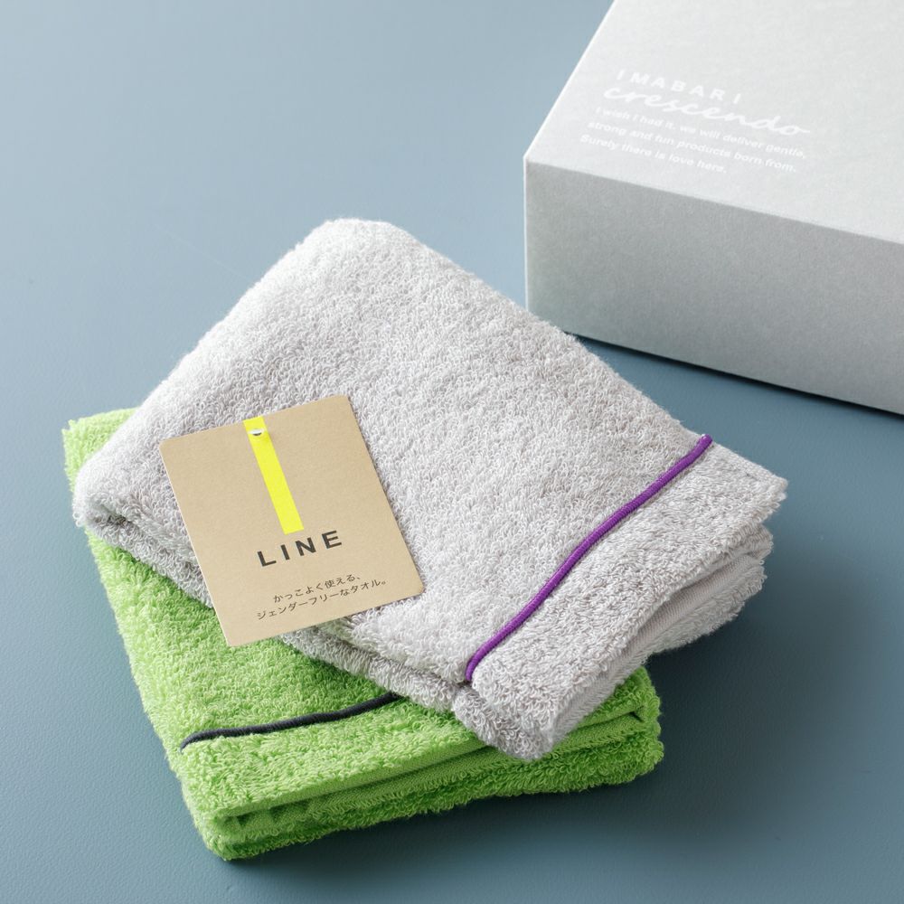 今治タオル LINE(ライン) ウォッシュタオル2枚セット【ギフトボックス