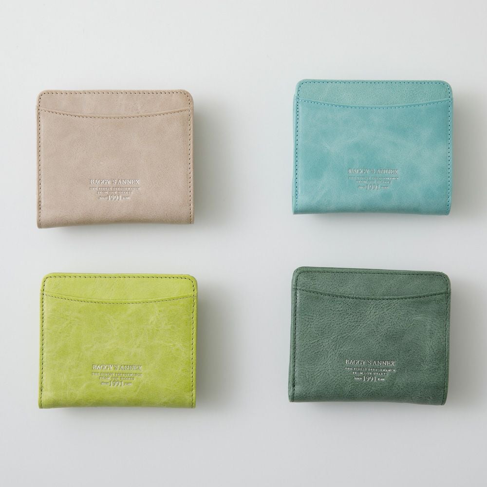 【新品未使用】 Peggy Top Licorice Bohemia 3Y BAGGY'S ANNEX（バギーズ アネックス） バフレザー ハーフ財布 LZKM
