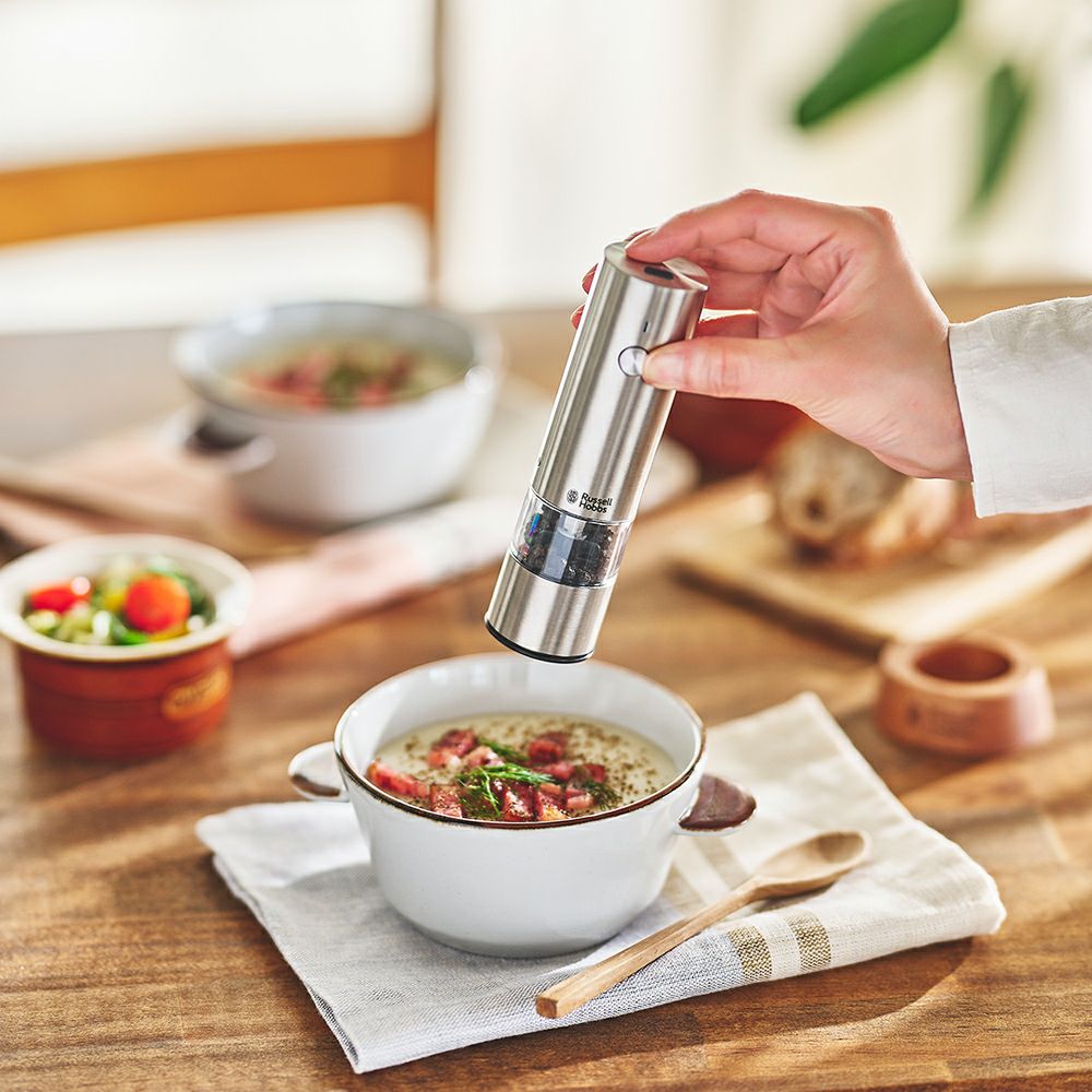 アンティーク　ソルト＆ペッパー　シルバー Russell Hobbs（ラッセルホブス）電動ミル ソルト&ペッパー ミニ