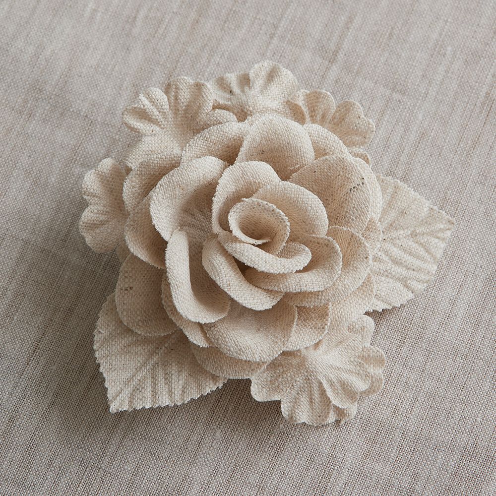 un cinq（アンサンク）Linen Corsage W.Rose リネンコサージュ Wローズ