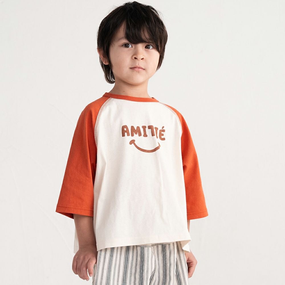 2026SS】bonami（ボナミ） 3本針s.tの7分袖プリントTシャツ | Aming
