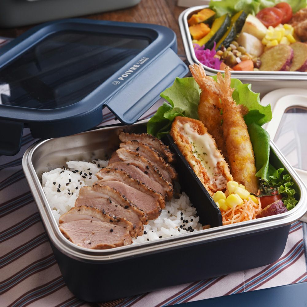 サブヒロモリ ポワブル ステンレス4点ロックランチコンテナ L グリーン