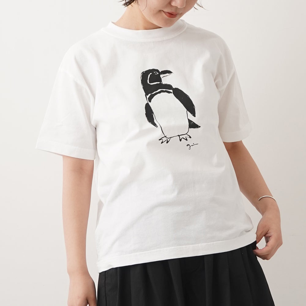 2026春夏セール】grin（グリン）エーゲ海 ペンギンプリントTシャツ